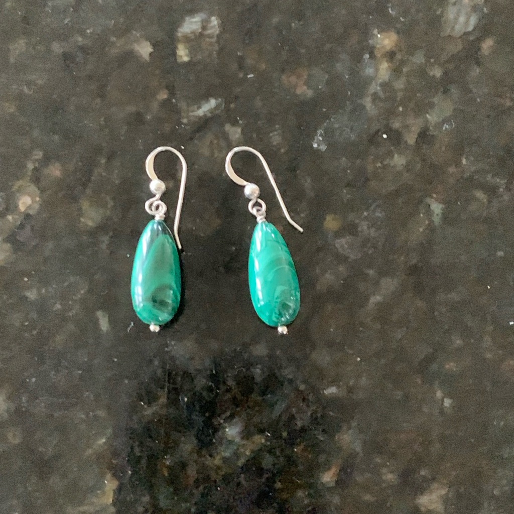 Jay King Sterling And Malachite Drop Earrings 50$